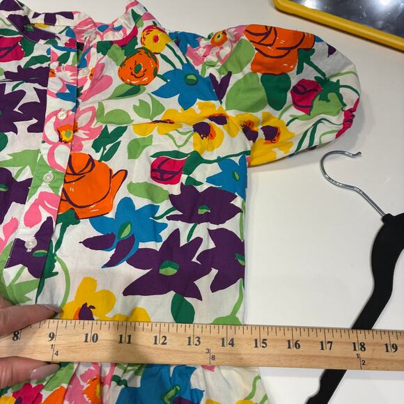 J.Crew Vibrant Garden Puff Sleeve Dress Sz 4 - Picture 6 of 8
